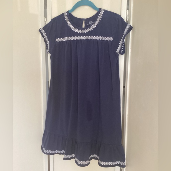 VINEYARD VINES dress Sz 14 Island Lattice navy cotton EUC - Picture 3 of 9